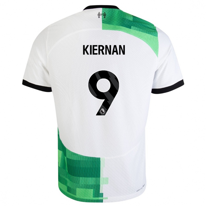 メンズフットボールリアン・キアーナン#9ホワイトグリーンアウェイシャツ2023/24ジャージーユニフォーム