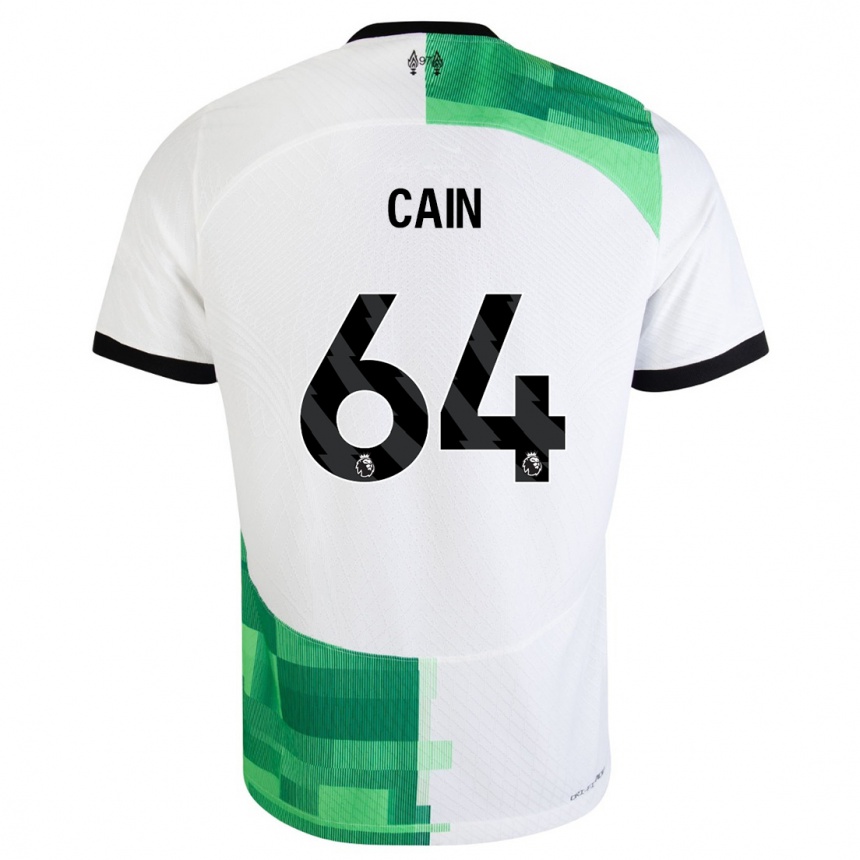メンズフットボールジェイク・ケイン#64ホワイトグリーンアウェイシャツ2023/24ジャージーユニフォーム