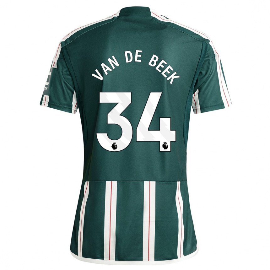 メンズフットボールドニー・ファン・デ・ベーク#34濃い緑色アウェイシャツ2023/24ジャージーユニフォーム