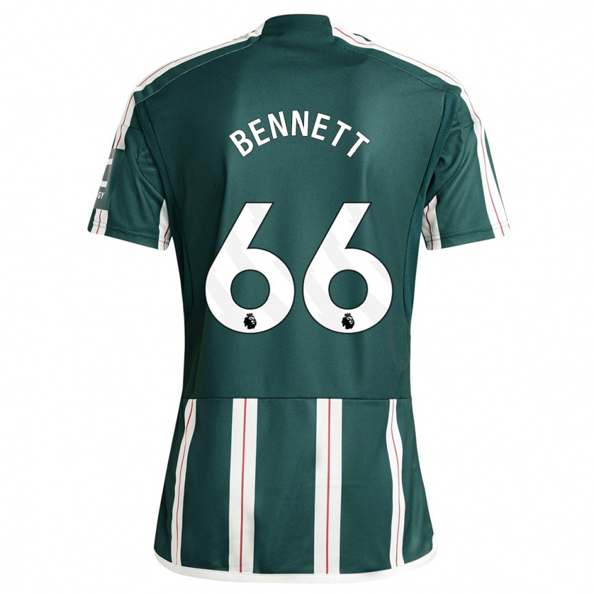 メンズフットボールリース・ベネット#66濃い緑色アウェイシャツ2023/24ジャージーユニフォーム