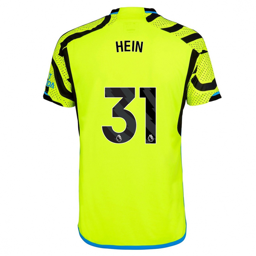 メンズフットボールカール・ヤコブ・ハイン#31黄色アウェイシャツ2023/24ジャージーユニフォーム