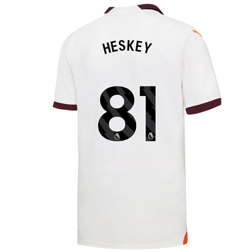メンズフットボールジェイデン・ヘスキー#81白アウェイシャツ2023/24ジャージーユニフォーム