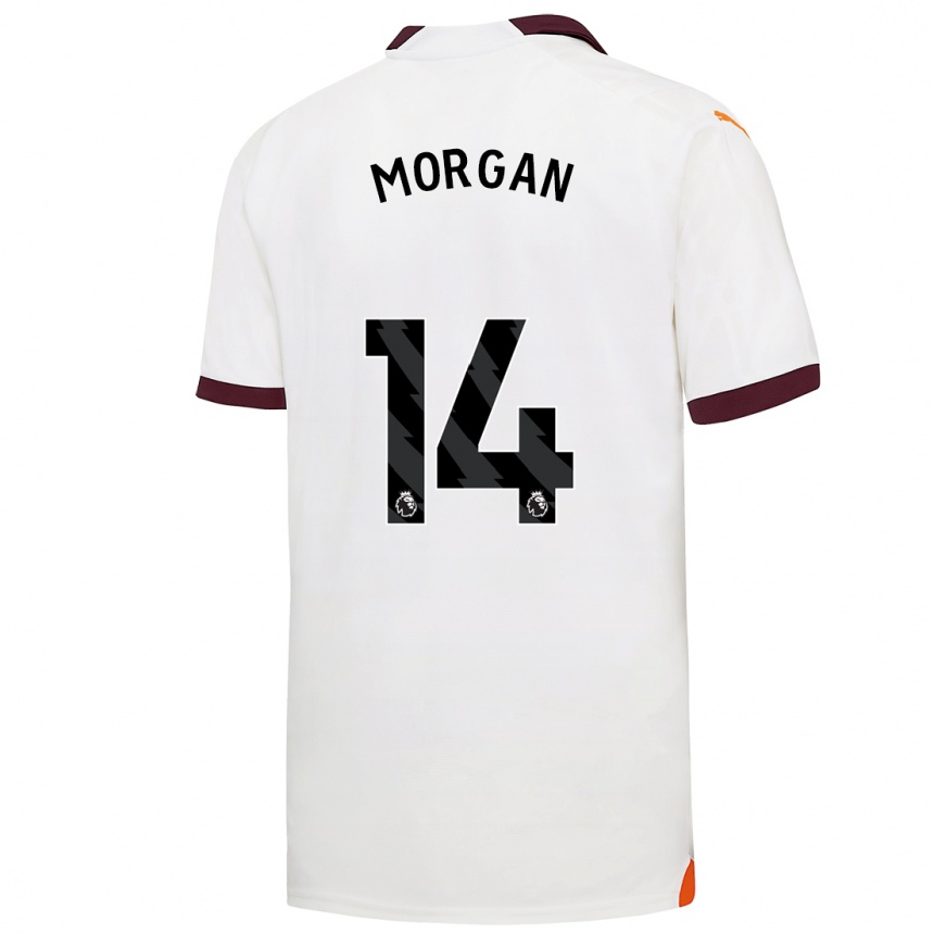メンズフットボールエスメ・モーガン#14白アウェイシャツ2023/24ジャージーユニフォーム