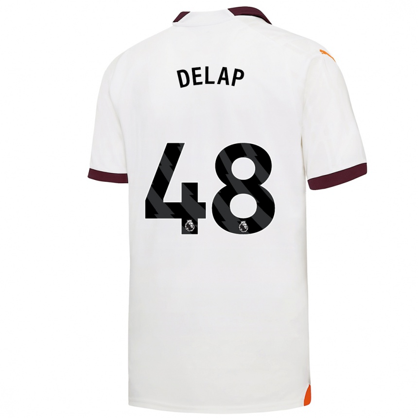 メンズフットボールリアム・デラップ#48白アウェイシャツ2023/24ジャージーユニフォーム