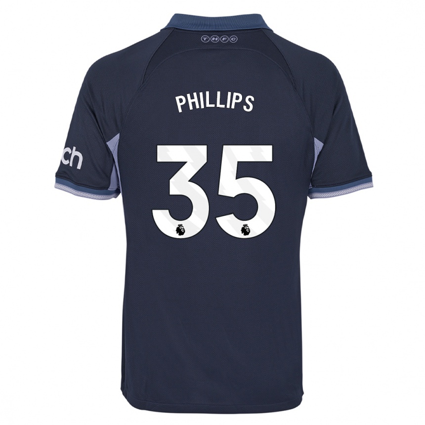 メンズフットボールアシュリー・フィリップス#35濃紺アウェイシャツ2023/24ジャージーユニフォーム