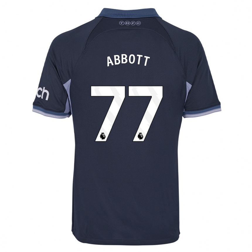メンズフットボールジョージ・アボット#77濃紺アウェイシャツ2023/24ジャージーユニフォーム