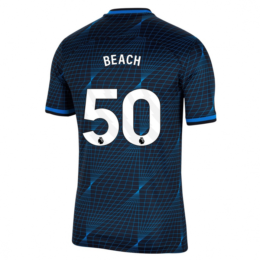 メンズフットボールエディビーチ#50濃紺アウェイシャツ2023/24ジャージーユニフォーム