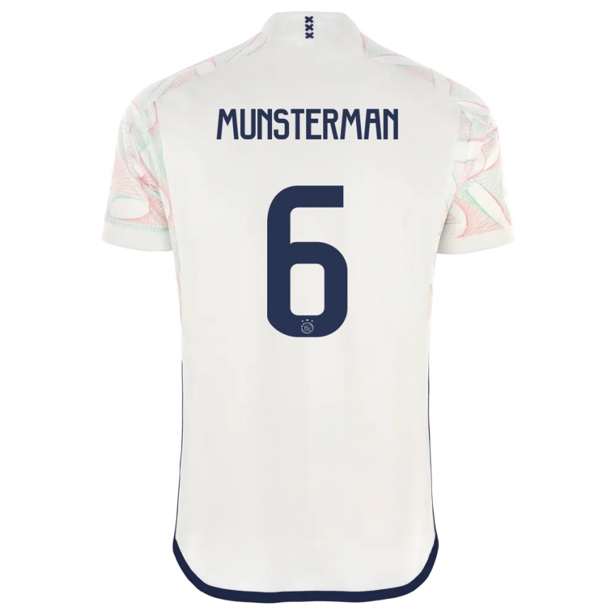 メンズフットボールマルテ・ミュンスターマ#6白アウェイシャツ2023/24ジャージーユニフォーム