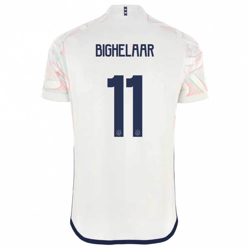 メンズフットボールマジョリン・ヴァン・デン・ビゲラー#11白アウェイシャツ2023/24ジャージーユニフォーム