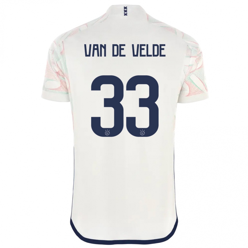 メンズフットボールヨンナ・ファン・デ・ヴェルデ#33白アウェイシャツ2023/24ジャージーユニフォーム