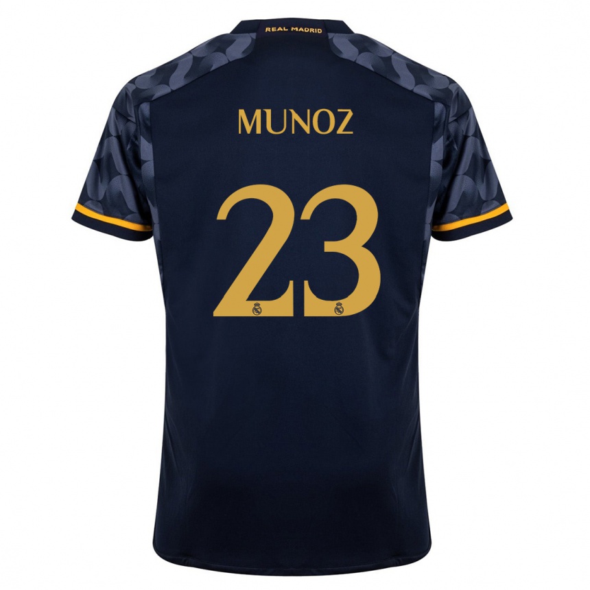 メンズフットボールビクター・ムノズ#23濃紺アウェイシャツ2023/24ジャージーユニフォーム