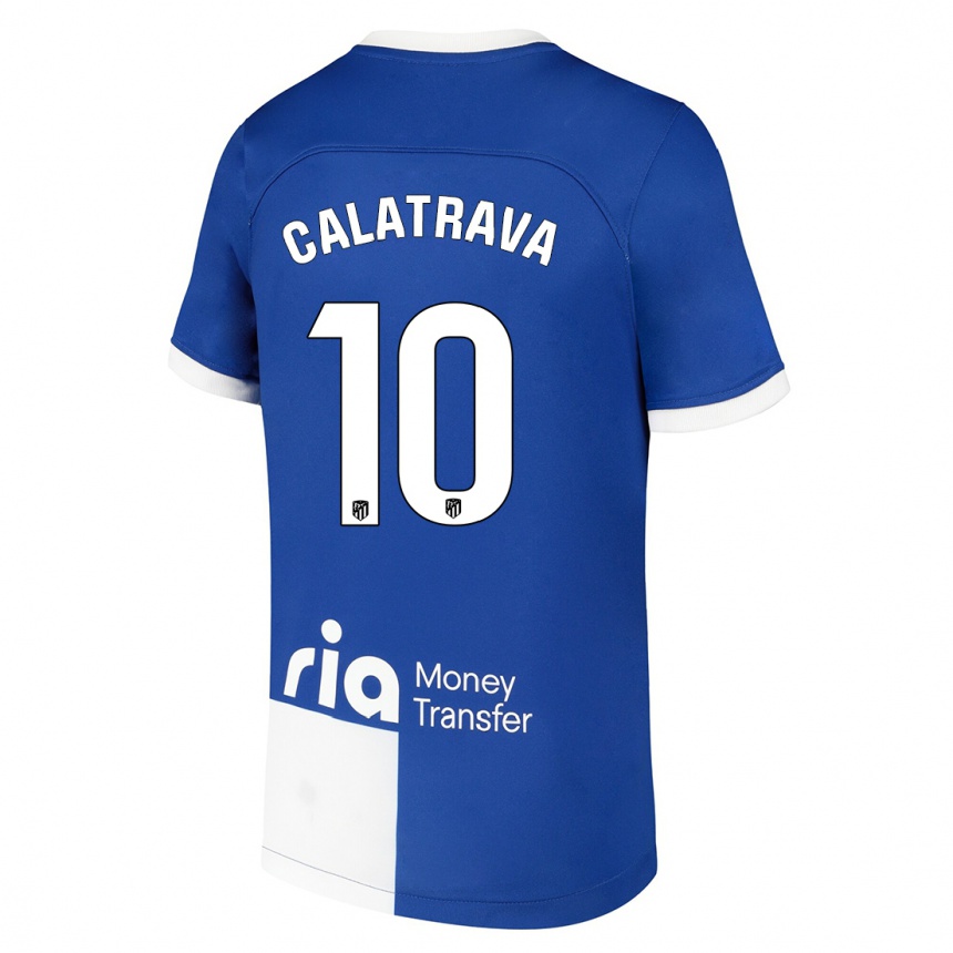 メンズフットボールアレックス・カラトラバ#10ブルーホワイトアウェイシャツ2023/24ジャージーユニフォーム