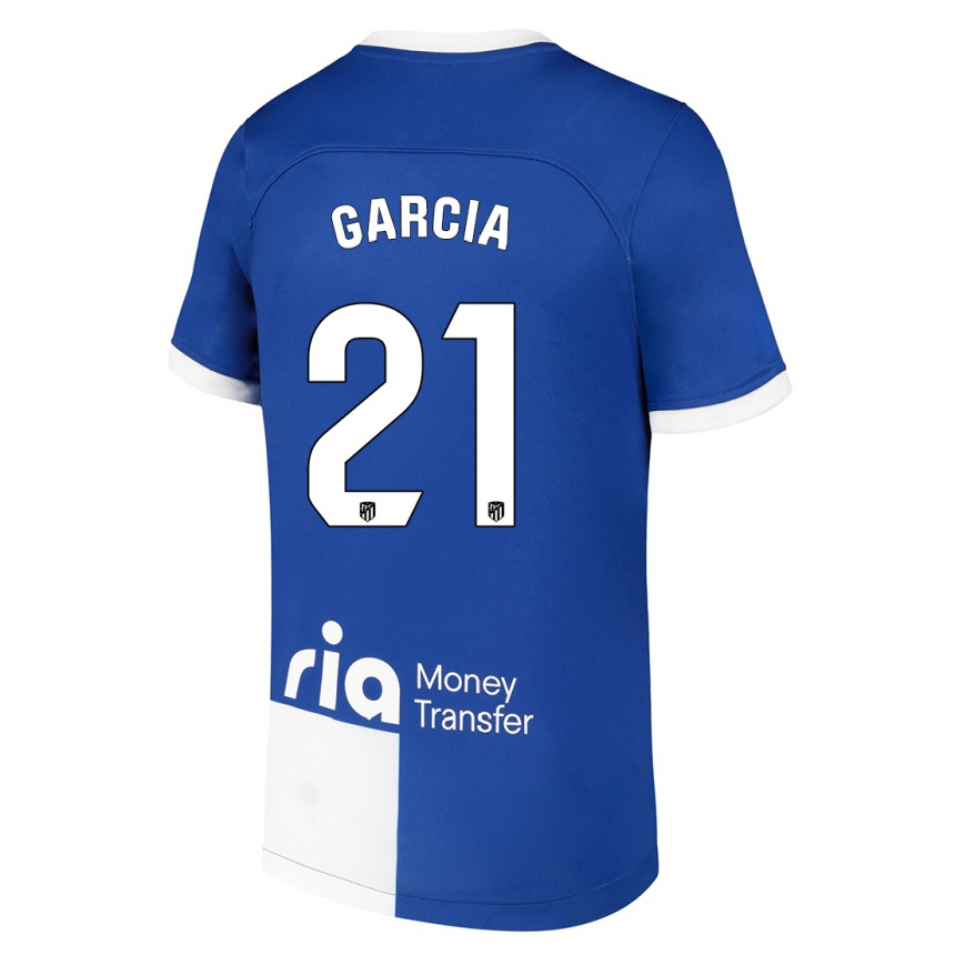 メンズフットボールシェイラ・ガルシア#21ブルーホワイトアウェイシャツ2023/24ジャージーユニフォーム