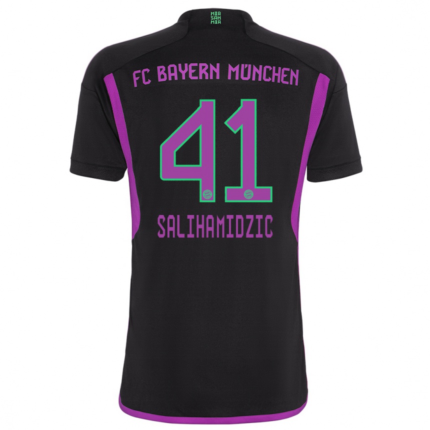 メンズフットボールニック・サリハミジッチ#41黒アウェイシャツ2023/24ジャージーユニフォーム