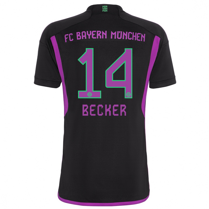 メンズフットボールレナード・ベッカー#14黒アウェイシャツ2023/24ジャージーユニフォーム