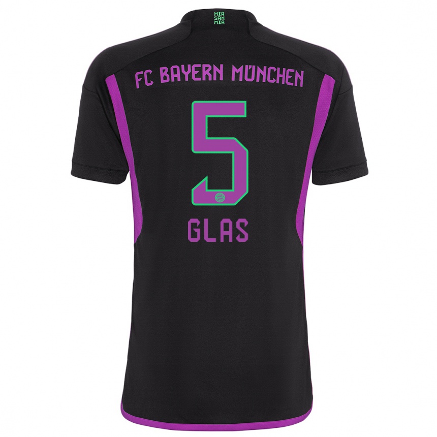 メンズフットボールハンナ・グラス#5黒アウェイシャツ2023/24ジャージーユニフォーム