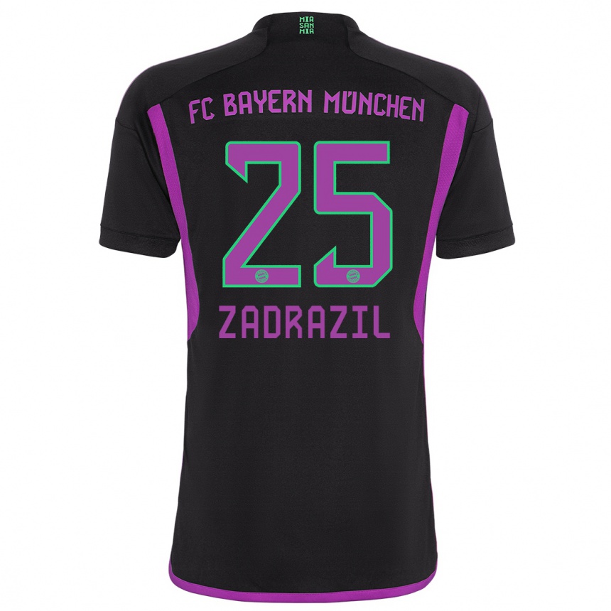 メンズフットボールサラ・ザドラジル#25黒アウェイシャツ2023/24ジャージーユニフォーム