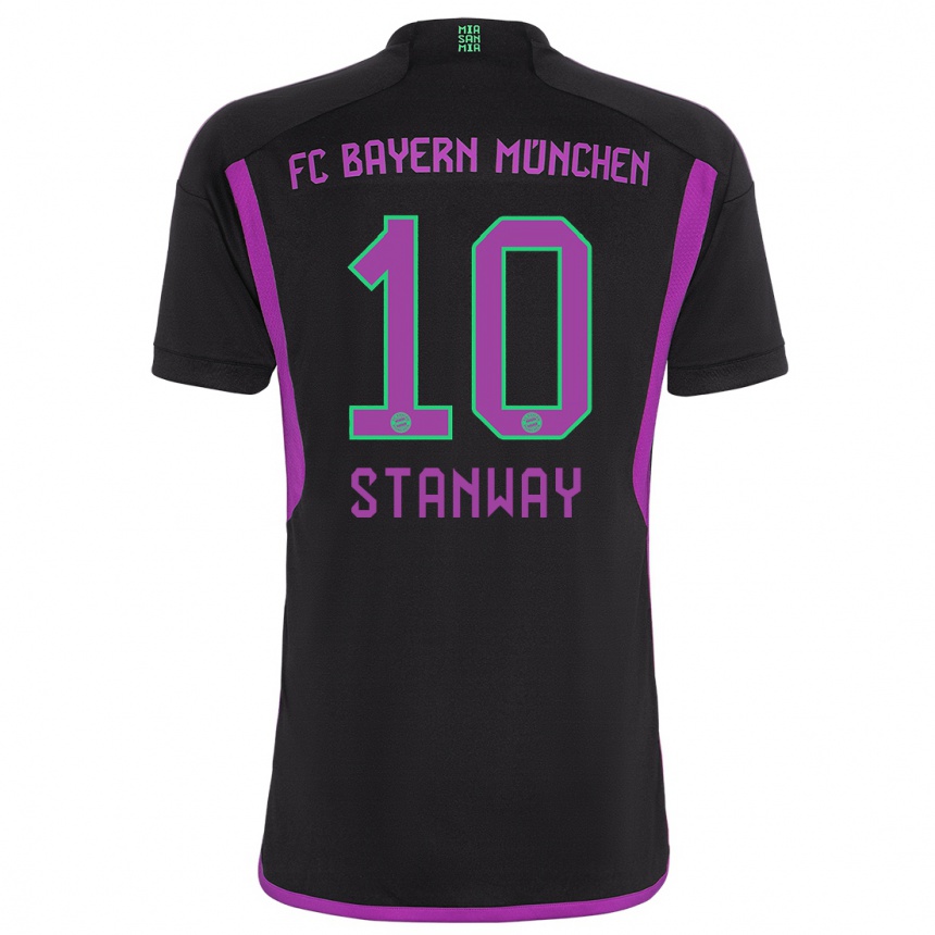 メンズフットボールジョージア・スタンウェー#10黒アウェイシャツ2023/24ジャージーユニフォーム