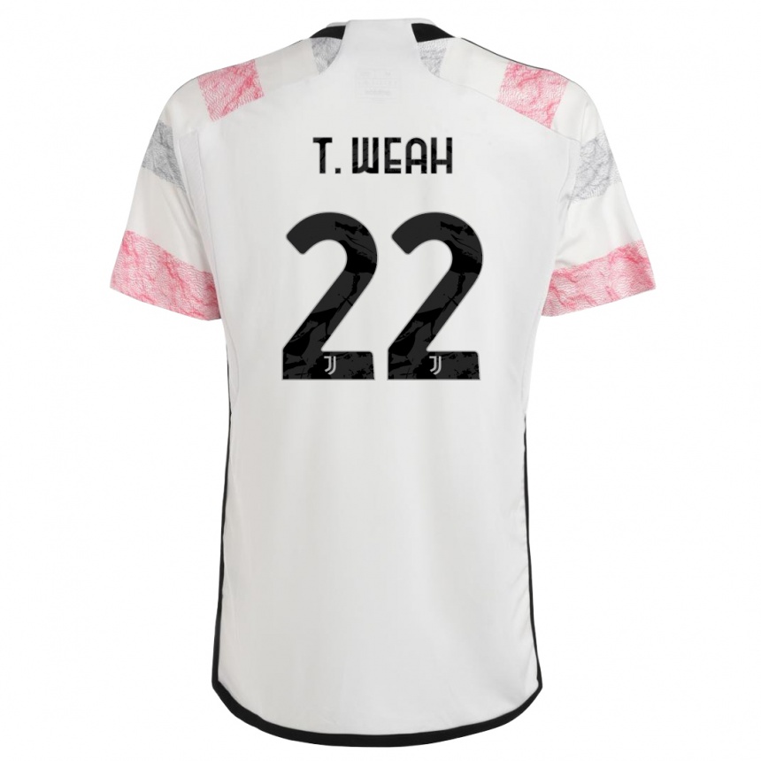 メンズフットボールティモシー・ウェア#22ホワイトピンクアウェイシャツ2023/24ジャージーユニフォーム