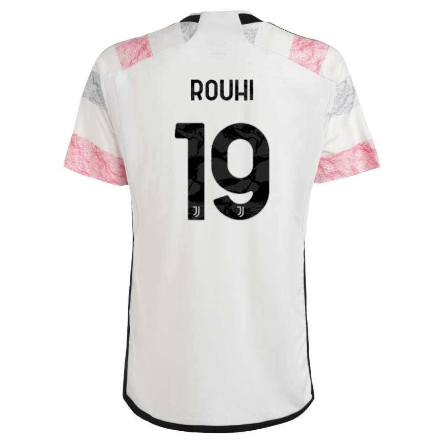 メンズフットボールジョナス・ロウヒ#19ホワイトピンクアウェイシャツ2023/24ジャージーユニフォーム