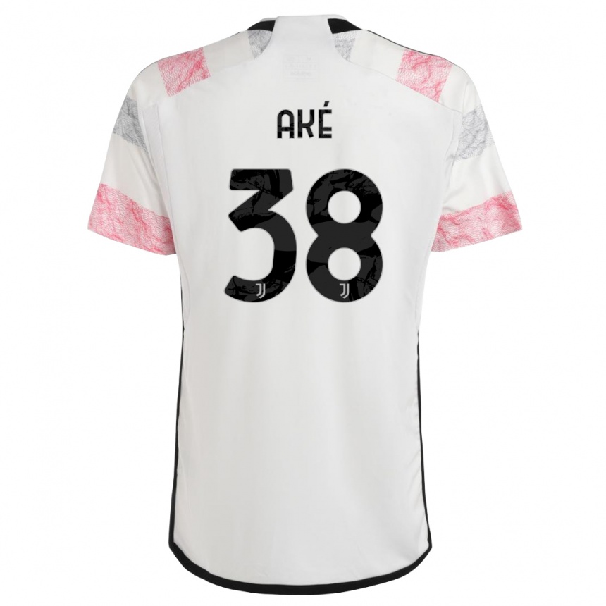 メンズフットボールマルレー・アケ#38ホワイトピンクアウェイシャツ2023/24ジャージーユニフォーム
