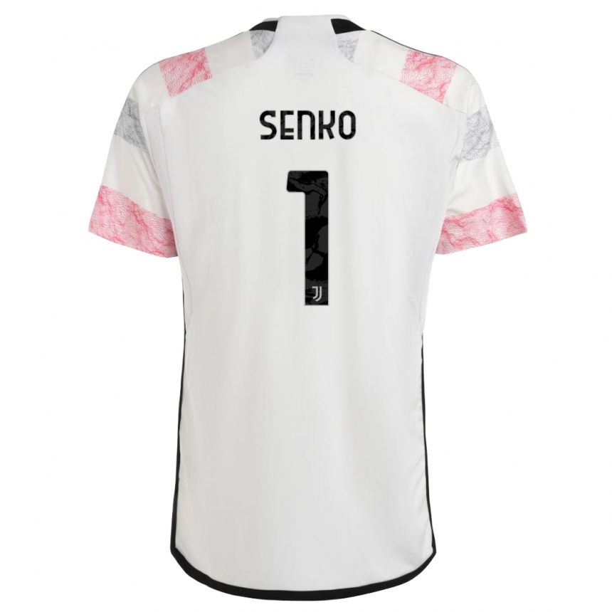 メンズフットボールジョンボル・センコ#1ホワイトピンクアウェイシャツ2023/24ジャージーユニフォーム