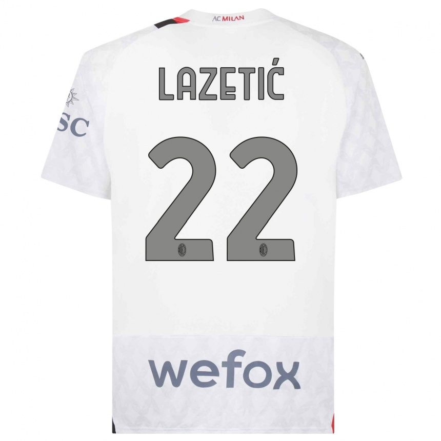 メンズフットボールマルコ・ラゼティッチ#22白アウェイシャツ2023/24ジャージーユニフォーム