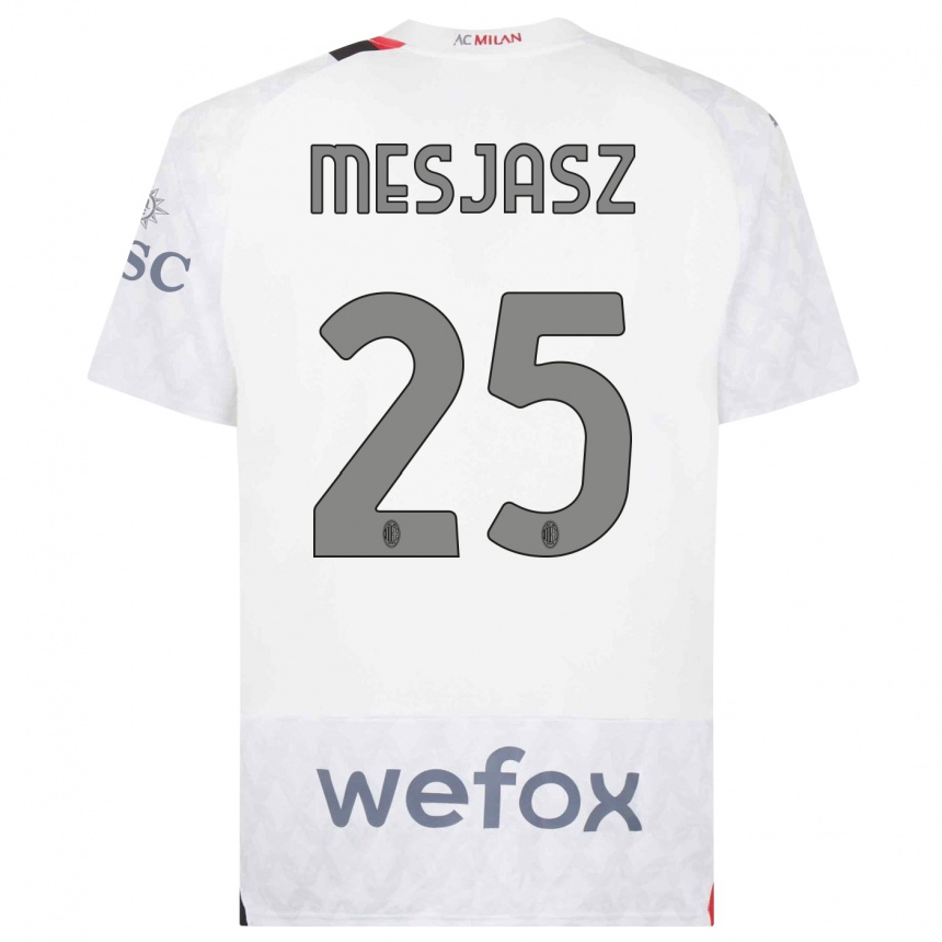 メンズフットボールMałgorzata Mesjasz#25白アウェイシャツ2023/24ジャージーユニフォーム