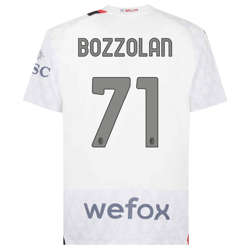 メンズフットボールアンドレア・ボッツォラン#71白アウェイシャツ2023/24ジャージーユニフォーム