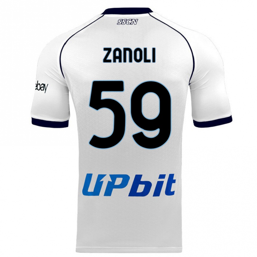 メンズフットボールアレッサンドロ・ザノーリ#59白アウェイシャツ2023/24ジャージーユニフォーム