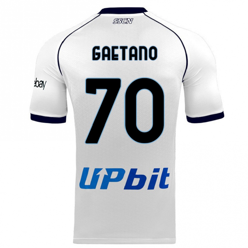 メンズフットボールジャンルカ・ガエターノ#70白アウェイシャツ2023/24ジャージーユニフォーム