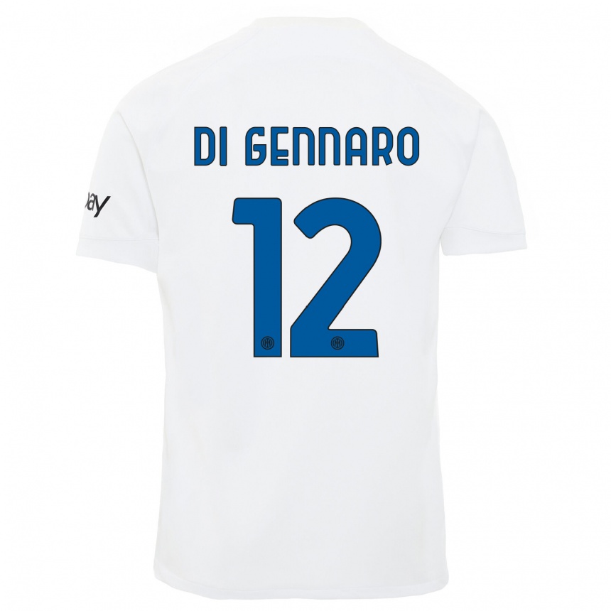 メンズフットボールラッファエレ・ディ・ジェンナーロ#12白アウェイシャツ2023/24ジャージーユニフォーム