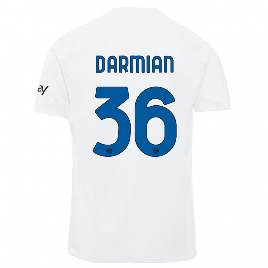 メンズフットボールマッテオ・ダルミアン#36白アウェイシャツ2023/24ジャージーユニフォーム