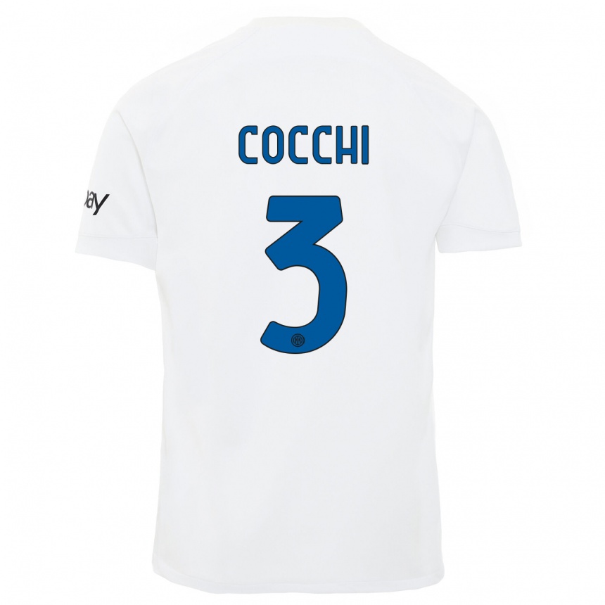 メンズフットボールマテオ・コッキ#3白アウェイシャツ2023/24ジャージーユニフォーム
