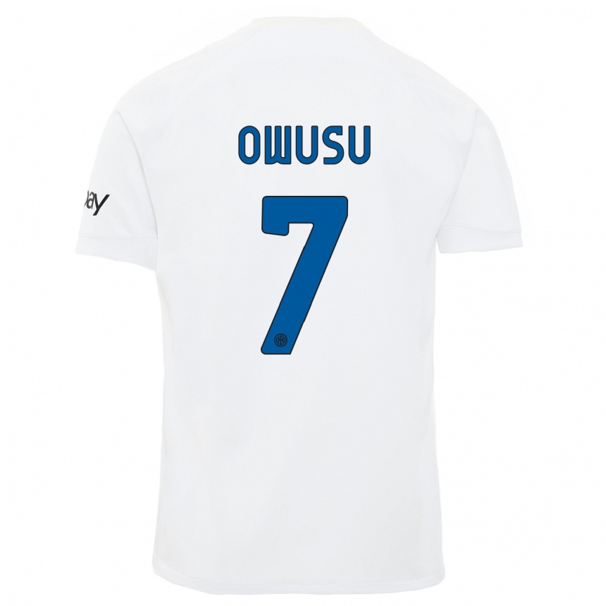 メンズフットボールエノク・オウス#7白アウェイシャツ2023/24ジャージーユニフォーム