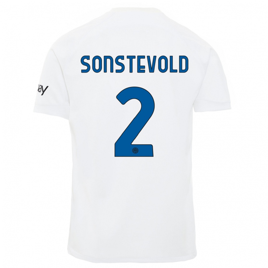 メンズフットボールアニャ・ソンステヴォルド#2白アウェイシャツ2023/24ジャージーユニフォーム