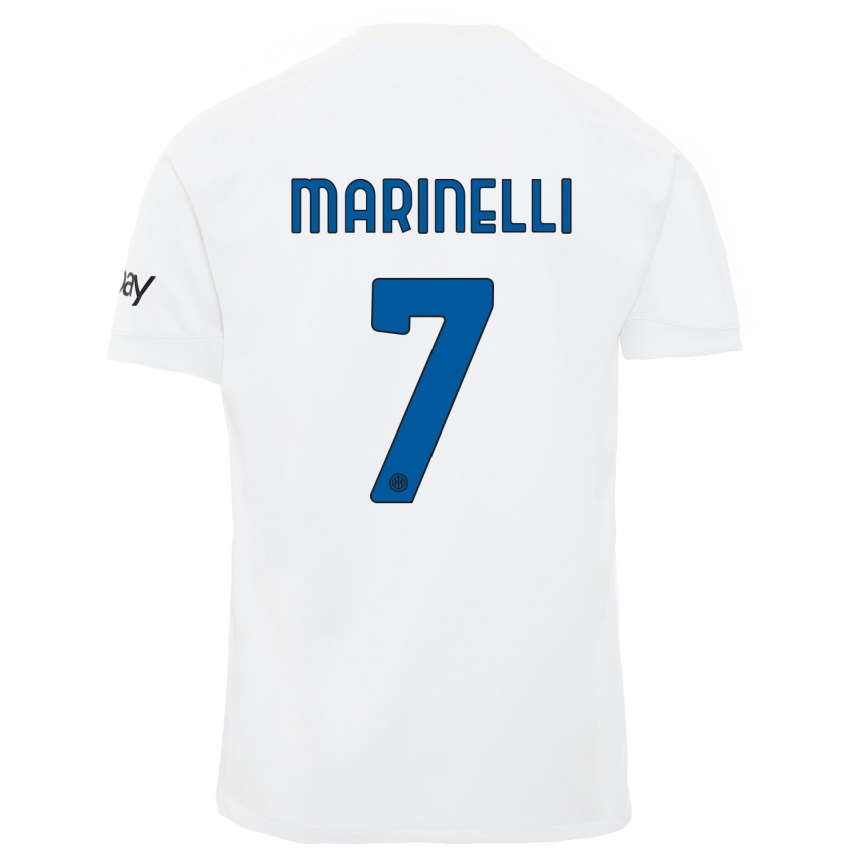 メンズフットボールグロリア・マリネリ#7白アウェイシャツ2023/24ジャージーユニフォーム