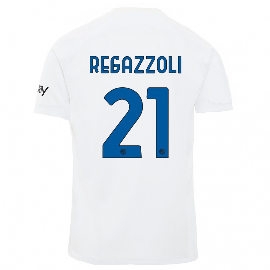 メンズフットボールアリス・レガツォーリ#21白アウェイシャツ2023/24ジャージーユニフォーム