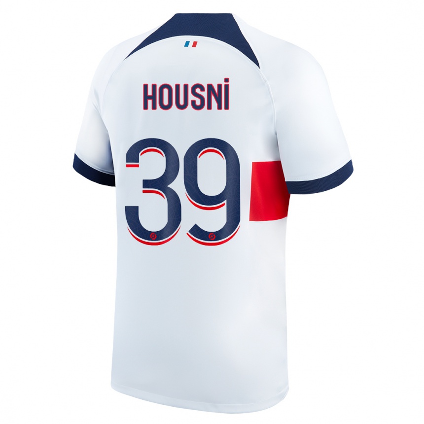 メンズフットボールイリエス・ホウスニ#39白アウェイシャツ2023/24ジャージーユニフォーム