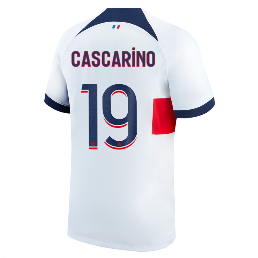 メンズフットボールエステル・カスカリーノ#19白アウェイシャツ2023/24ジャージーユニフォーム