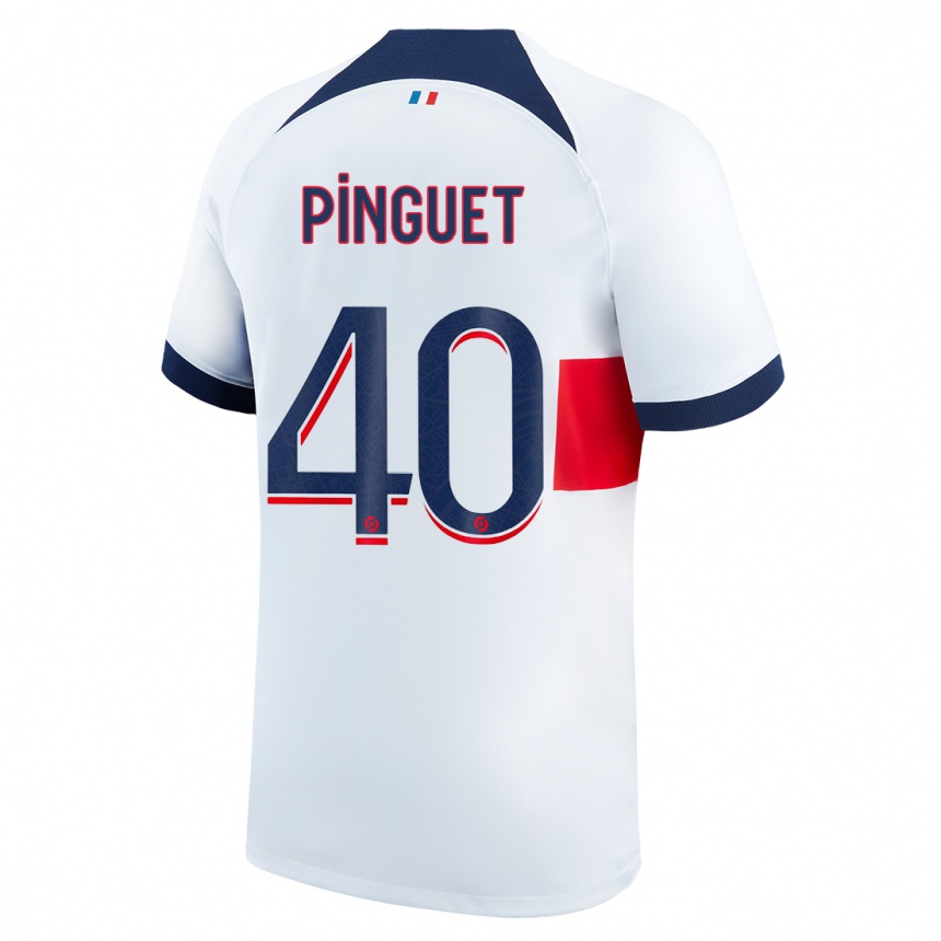 メンズフットボールアリス・ピンゲット#40白アウェイシャツ2023/24ジャージーユニフォーム