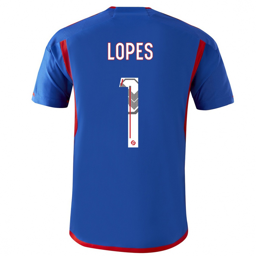 メンズフットボールアントニー・ロペス#1青赤アウェイシャツ2023/24ジャージーユニフォーム