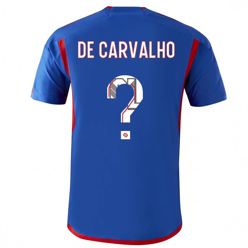 メンズフットボールマティス・デ・カルヴァーリョ#0青赤アウェイシャツ2023/24ジャージーユニフォーム
