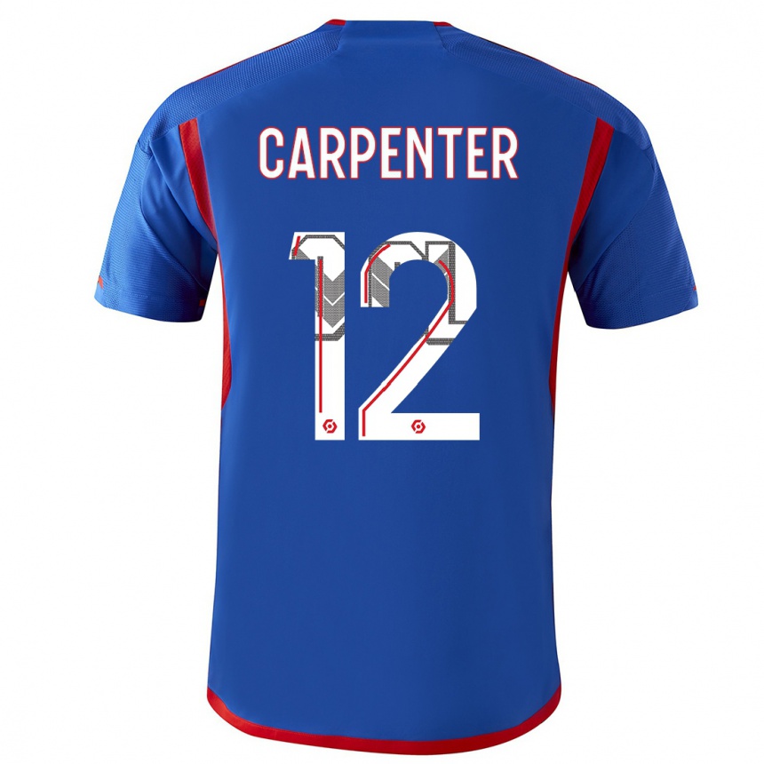 メンズフットボールエリー・カーペンター#12青赤アウェイシャツ2023/24ジャージーユニフォーム