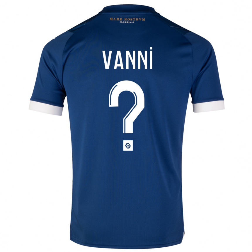メンズフットボールファビオ・ヴァンニ#0濃紺アウェイシャツ2023/24ジャージーユニフォーム
