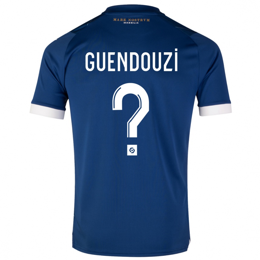 メンズフットボールMilan Guendouzi Olie#0濃紺アウェイシャツ2023/24ジャージーユニフォーム