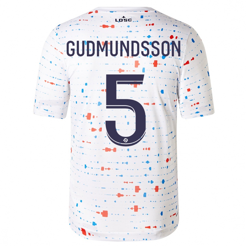 メンズフットボールガブリエル・グドムンドソン#5白アウェイシャツ2023/24ジャージーユニフォーム