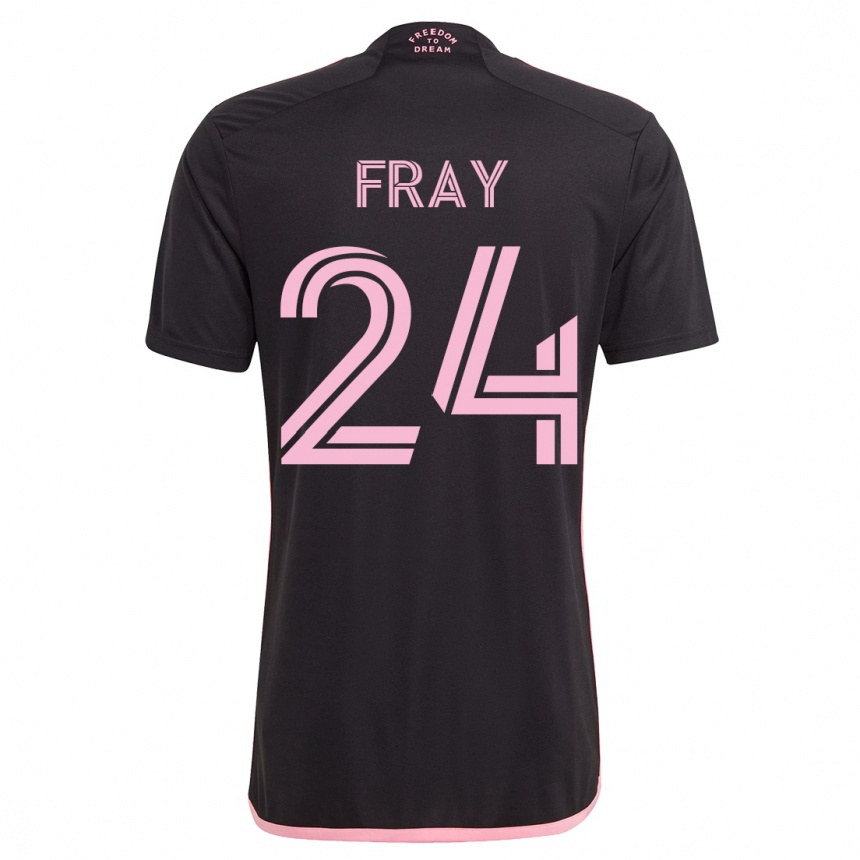 メンズフットボールイアン・フレイ#24黒アウェイシャツ2023/24ジャージーユニフォーム