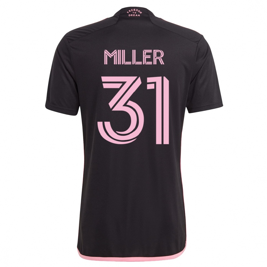 メンズフットボールカマル・ミラー#31黒アウェイシャツ2023/24ジャージーユニフォーム