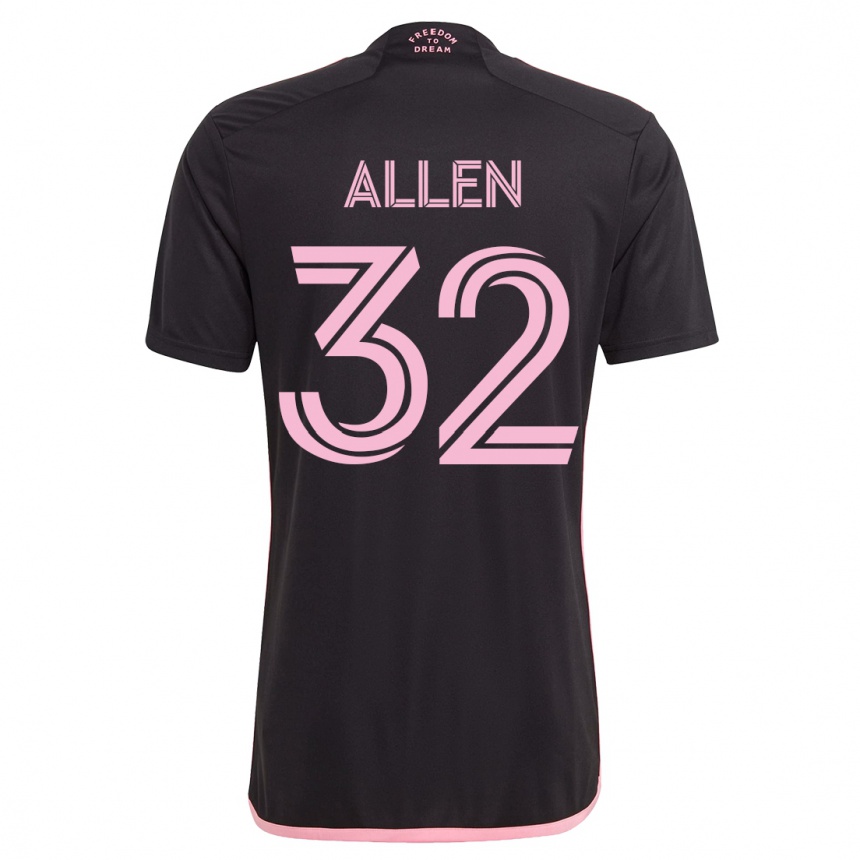 メンズフットボールノア・アレン#32黒アウェイシャツ2023/24ジャージーユニフォーム